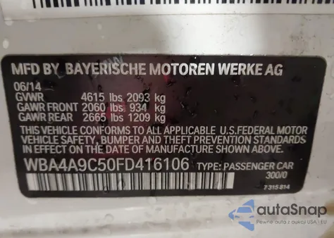 2015 BMW 4 Series 428I z USA, uszkodzony, nr VIN WBA4A9C50FD416106